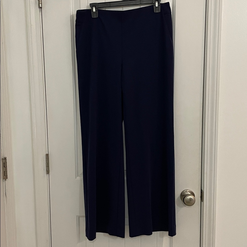 Chico's Deep Blue elastic waist pull on wide leg pants in 1R